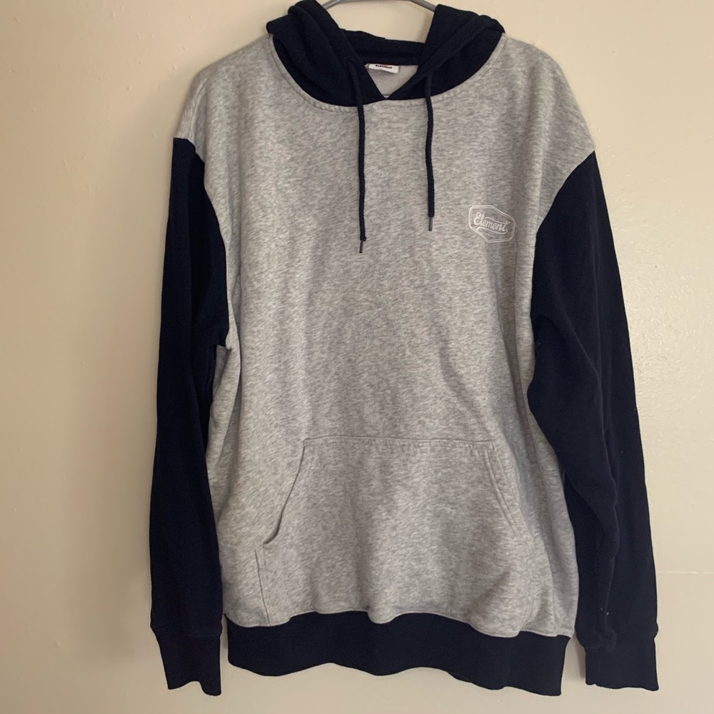 Element Grey and Black Color Block Logo Hoodie!